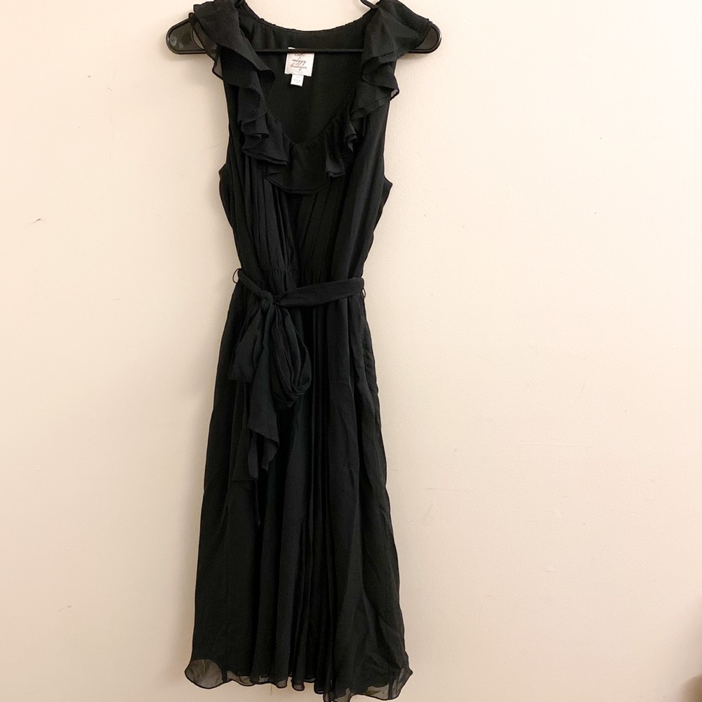 Little black dress with Ruffles size 10 Suzi Chin